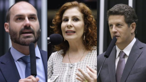 Eduardo Bolsonaro, Carla Zambelli e Ricardo Salles