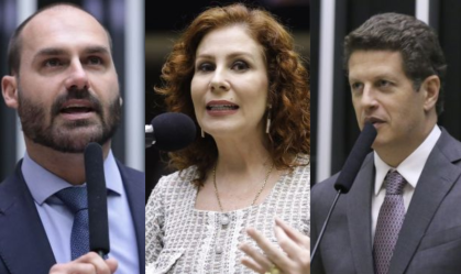 Eduardo Bolsonaro, Carla Zambelli e Ricardo Salles