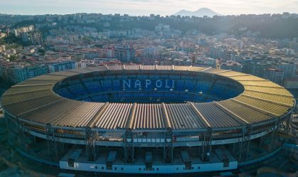 Napoli Football Stadium Aerial View in Naples Italy