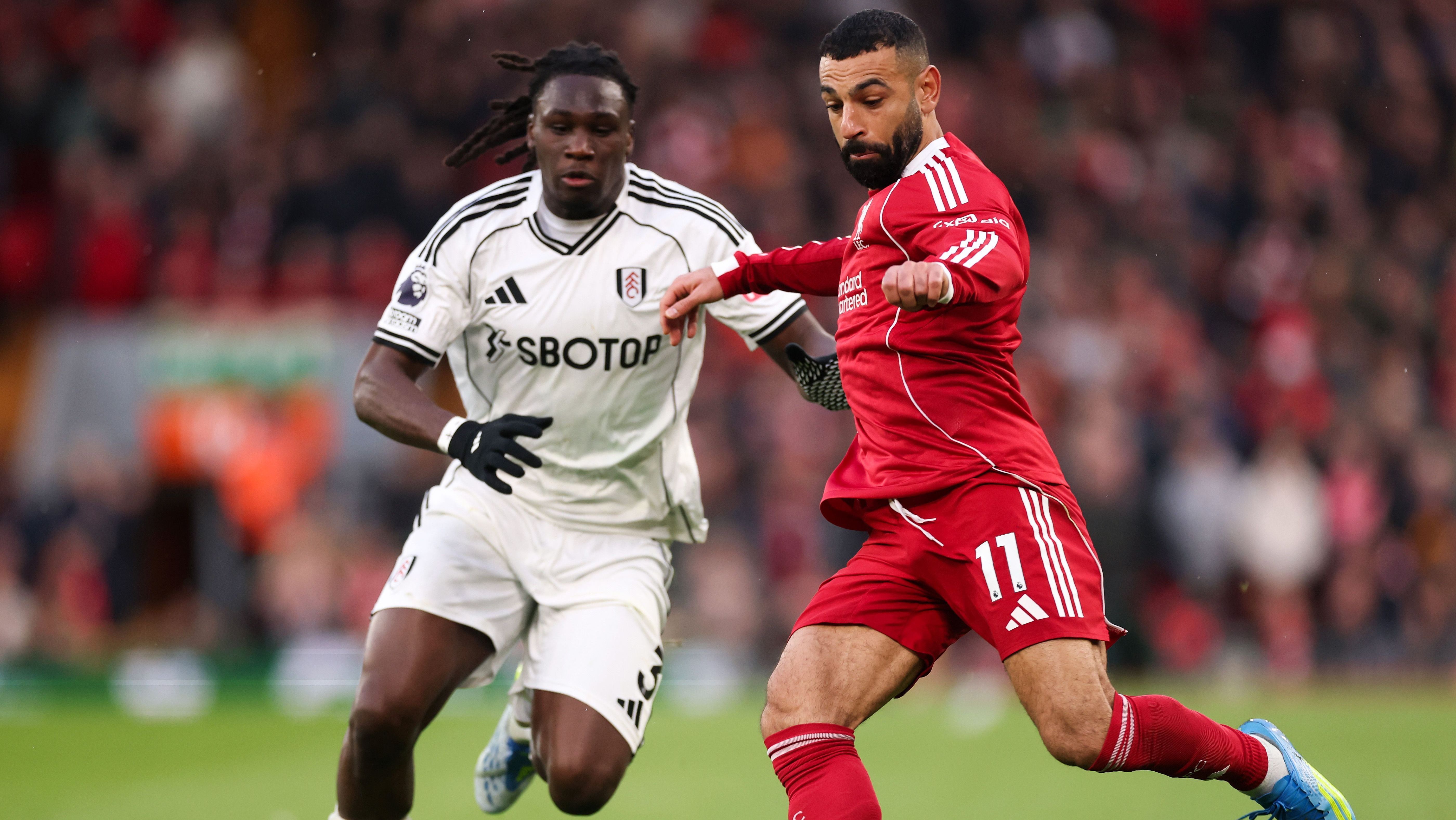 Salah em jogo do Liverpool contra o Fulham