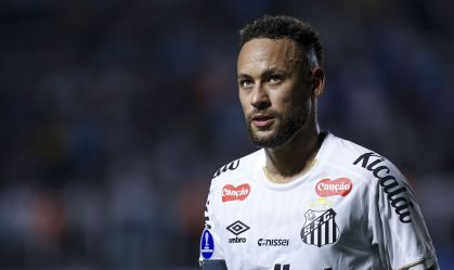 Neymar marcou o gol do Santos na partida contra o Recoleta, pela Sul-Americana