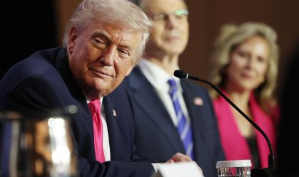 O presidente dos EUA, Donald Trump, durante evento realizado nesta quinta-feira (16) em Las Vegas, Nevada