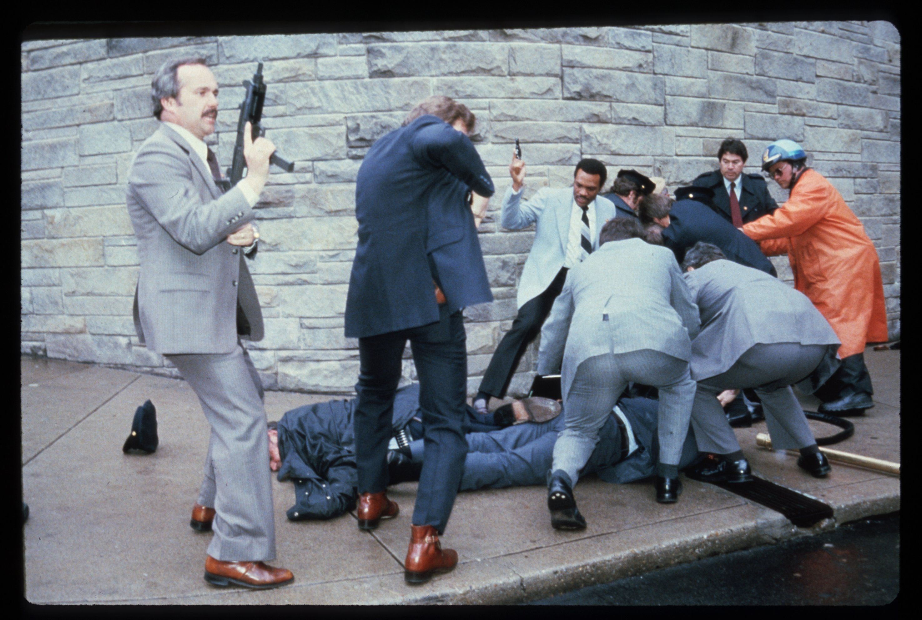 Chaos Outside The Washington Hilton Hotel After The Assassination Attempt On President Reagan