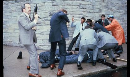 Chaos Outside The Washington Hilton Hotel After The Assassination Attempt On President Reagan