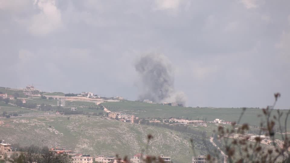 Smoke billows from southern Lebanon as fighting between Hezbollah and Israel continues