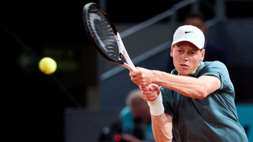 Jannik Sinner durante partida no Madrid Open
