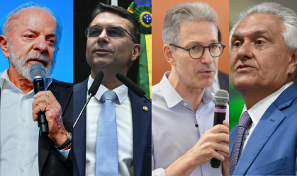 Lula, Flávio bolsonaro, Romeu Zema e Ronaldo Caiado