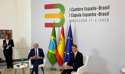 Lula e Sánchez em Bracelona