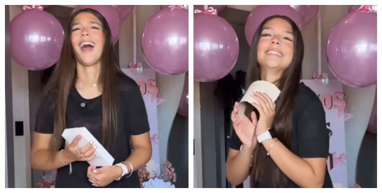 Maria Sophia se surpreende ao abrir presente de aniversário recebido de Poliana Rocha
