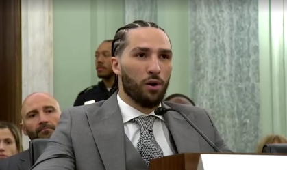 Nico Ali Walsh, neto de Muhammad Ali, durante audiência no Senado dos EUA