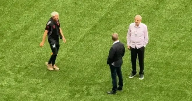 Odair Hellmann e Mário Celso Petraglia na Arena MRV