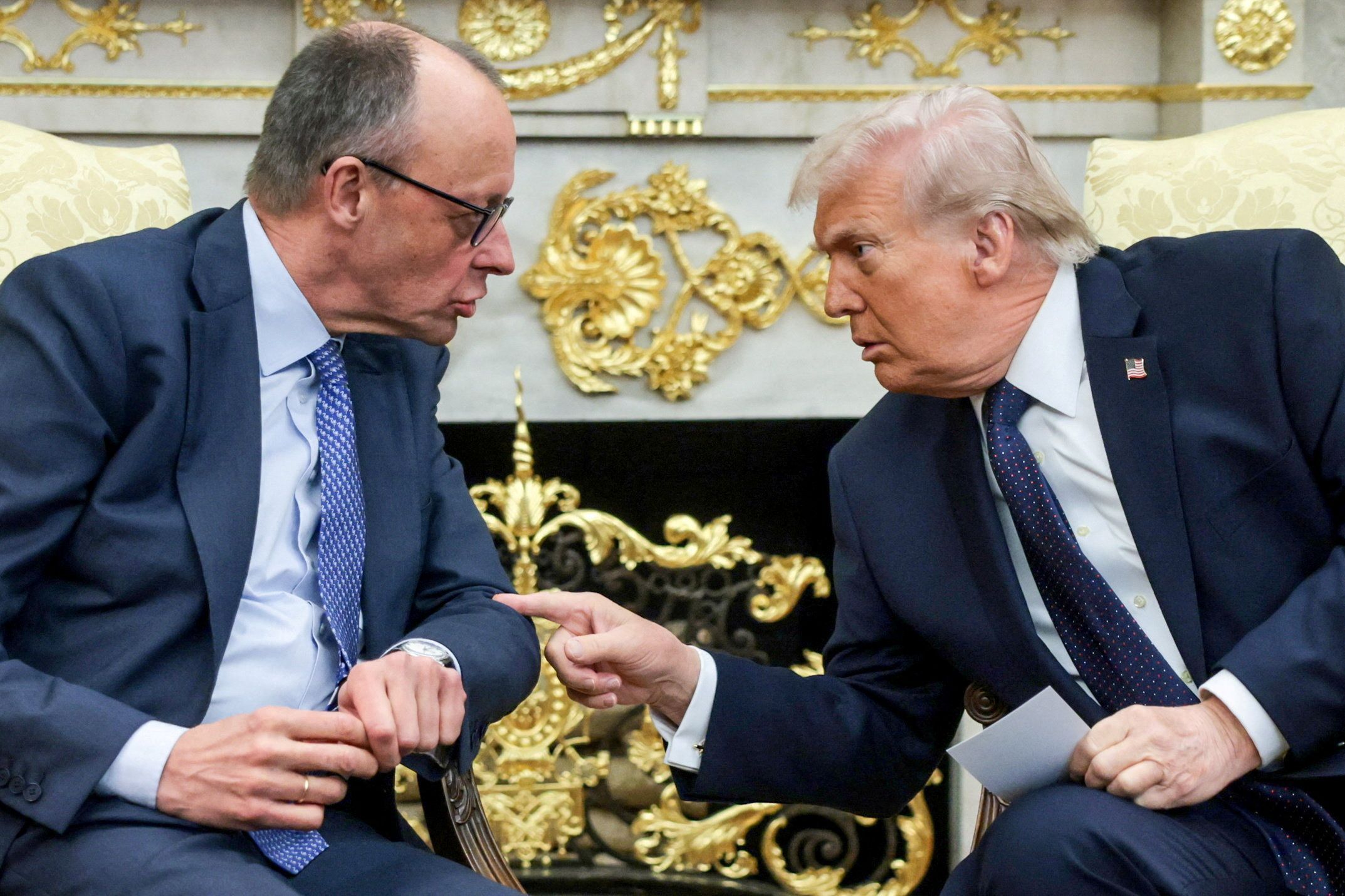 Presidente dos EUA, Donald Trump, e o chanceler alemão, Friedrich Merz, na Casa Branca