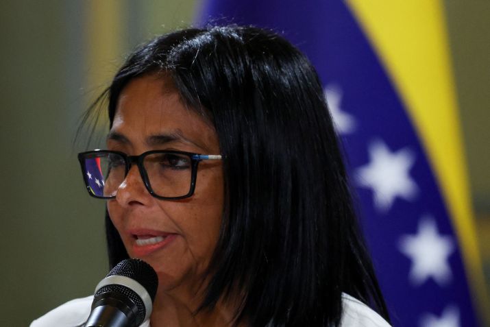 Presidente interina da Venezuela, Delcy Rodríguez • REUTERS/Leonardo Fernandez Viloria