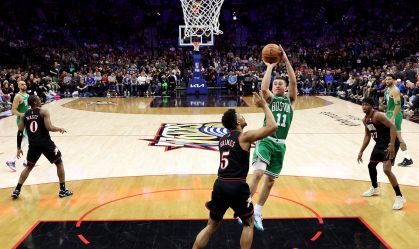 Imagem de destaque do post: NBA: Celtics atropelam 76ers e ficam a uma vitória da classificação