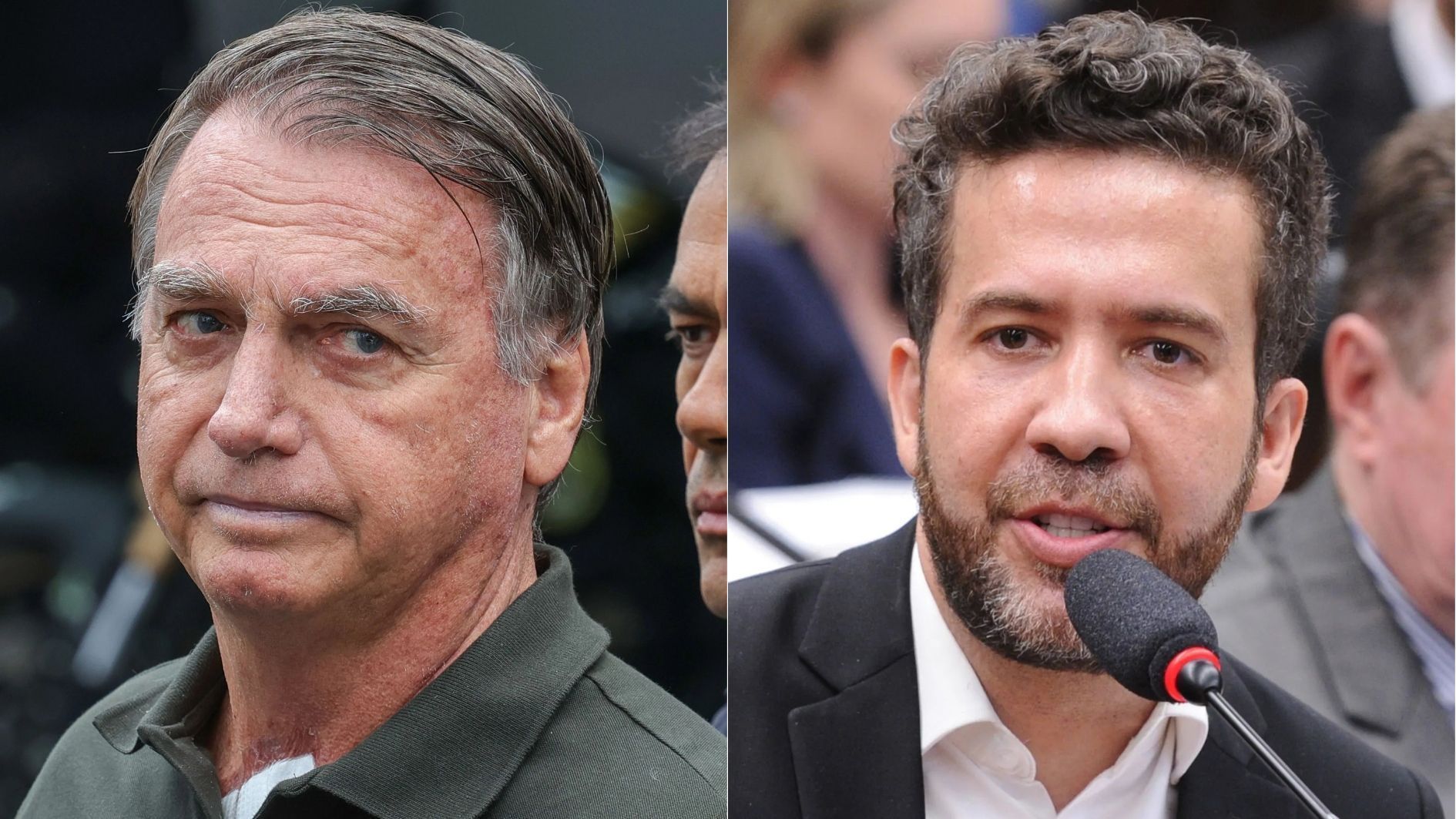 O ex-presidente Jair Bolsonaro (PL) e o deputado federal André Janones (Rede-MG)