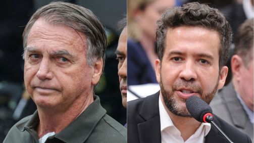 O ex-presidente Jair Bolsonaro (PL) e o deputado federal André Janones (Rede-MG)