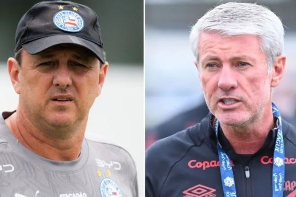 Técnicos Rogério Ceni, do Bahia, e Odair Hellmann, do Athletico