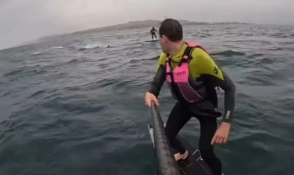 Surfistas são perseguidos por tubarão