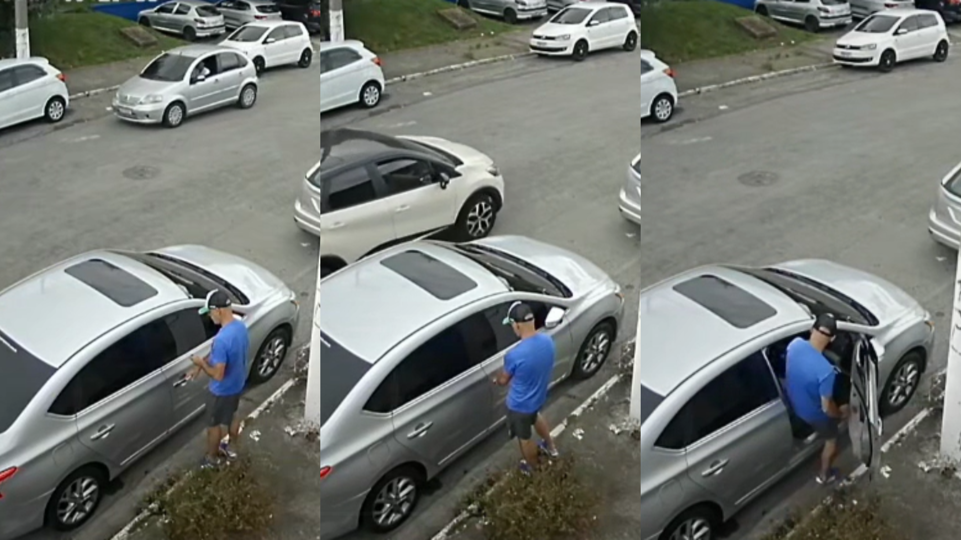 Imagens de câmeras de seguranças, obtidas com exclusividade pela CNN Brasil, mostram o momento exato em que o carro é levado por um criminoso