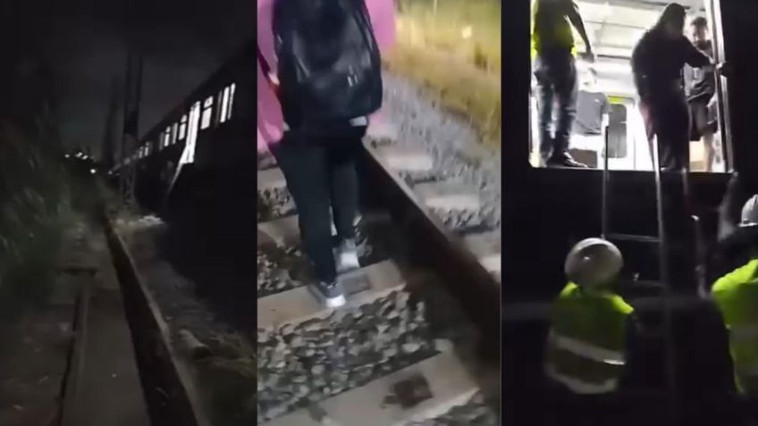 Passageiros andam sob trilho após falha em trem da Linha 9-Esmeralda • Reprodução/Redes Sociais