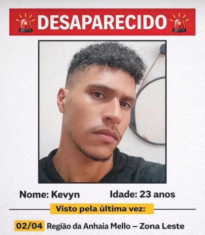 Familiares afirmam que Kevyn saiu no período da manhã de quinta-feira e não retornou • Reprodução | Redes Sociais