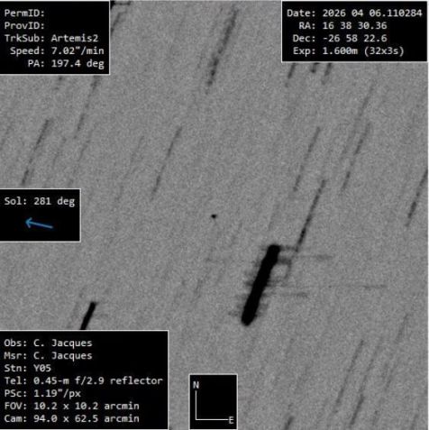 Imagem capturada a 300 mil km da Terra • Observatório Sonear