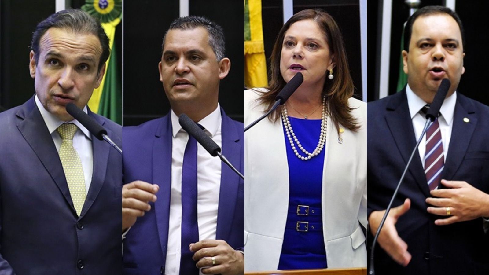Os deputados Hugo Leal (PSD), Gilson Daniel (Podemos), Soraya Santos (PL) e Elmar Nascimento (União) • Reprodução / Câmara dos Deputados