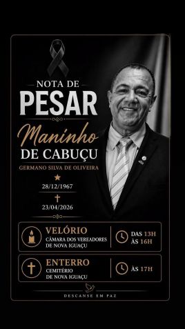 Morre vereador baleado em Nova Iguaçu (RJ) • Reprodução/redes sociais