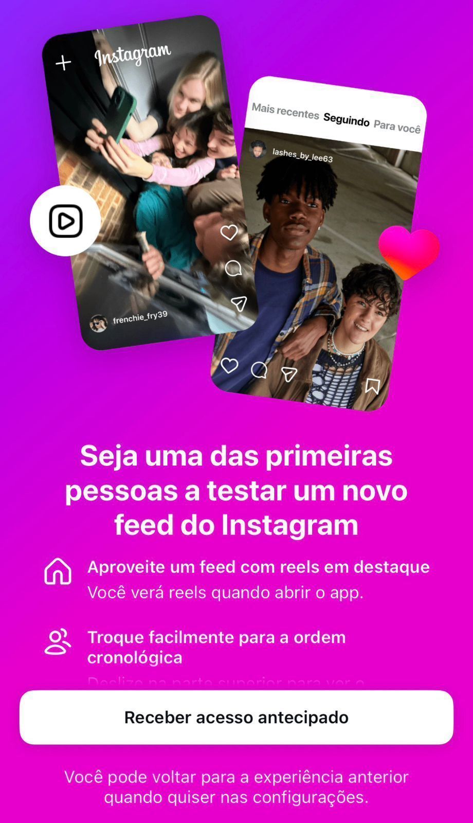 Alguns usuários receberam convite para "acesso antecipado" • Reprodução