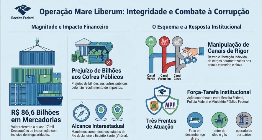 Esquema envolvia liberação irregular de cargas no Porto do Rio de Janeiro com pagamento de propina. • Reprodução - Receita Federal