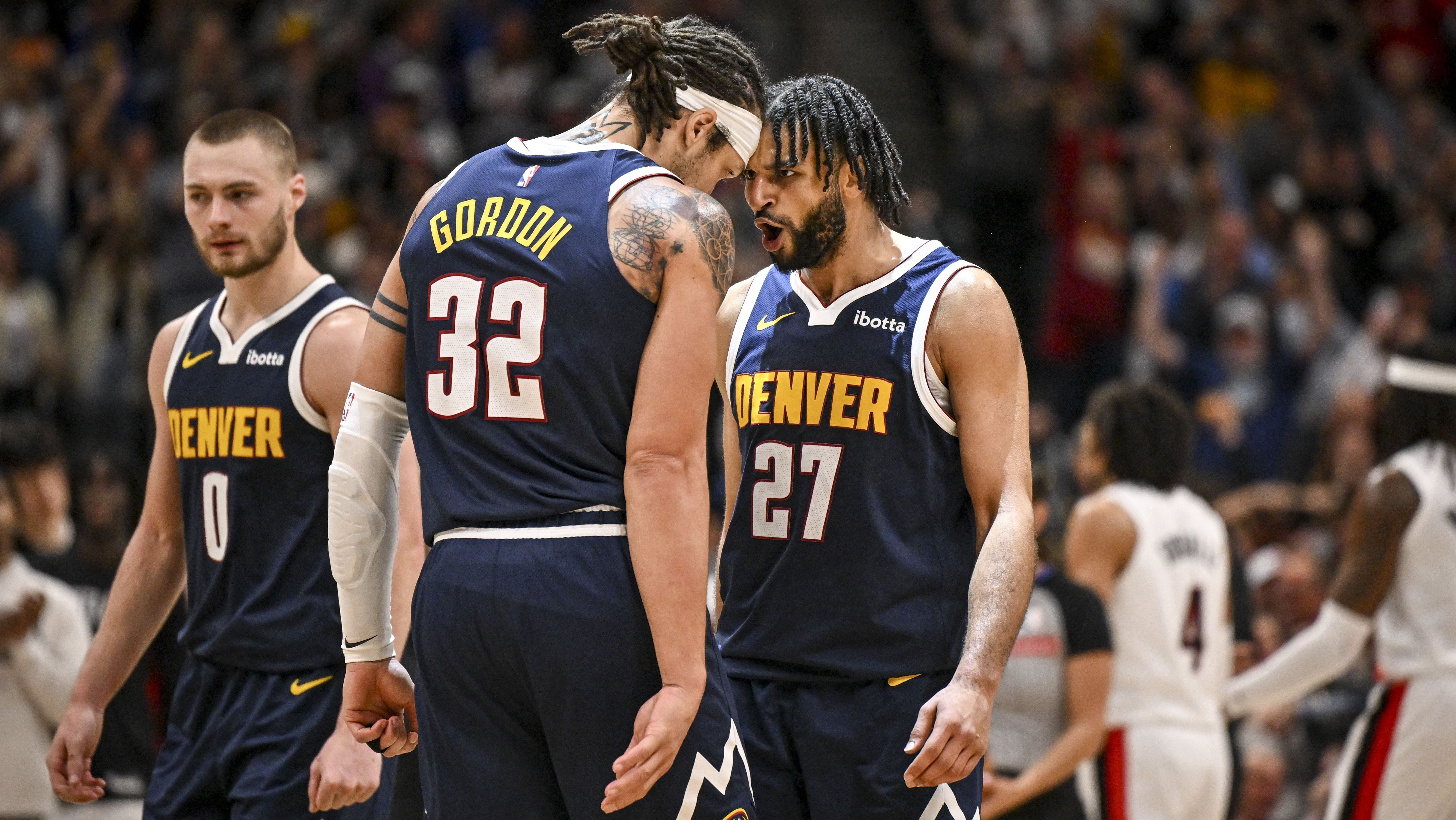 Aaron Gordon e Jamal Murray comemoram vitória do Denver Nuggets