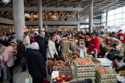 Mercado em Budapeste, Hungria, em 3 de dezembro de 2022