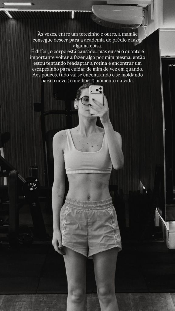 Camila Queiroz desabafa sobre volta à rotina de exercícios após primeira gestação