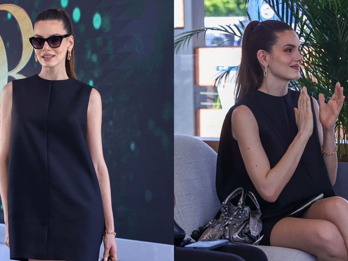 Camila Queiroz posa com look avaliado em mais de R$ 30 mil; veja