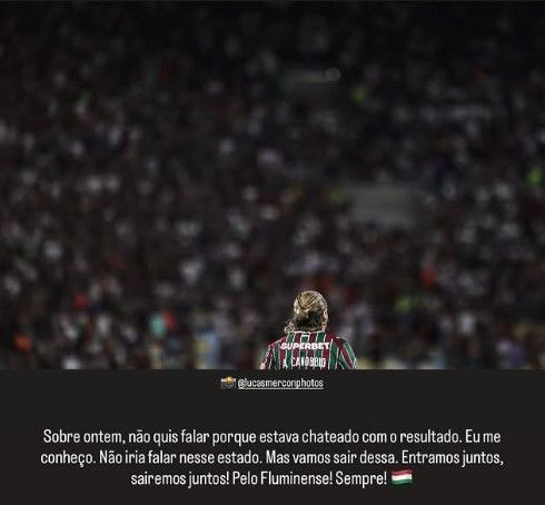 Canobbio quebra silêncio e se pronuncia após polêmica em derrota do Fluminense • Reprodução