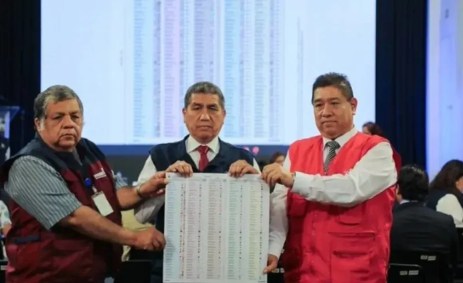 Cédula para eleição presidencial do Peru de 2026 mede mais de 42 centímetros de largura, mais de 40 centímetros de comprimento e possui cinco colunas