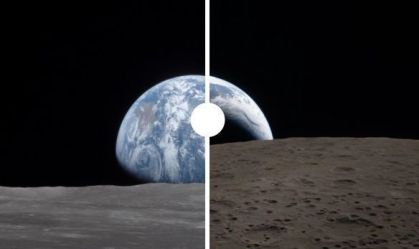 Comparativo entre imagens da Apollo 11 e Artemis II