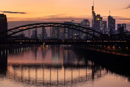 Vista de Frankfurt, Alemanha, em 25 de outubro de 2021