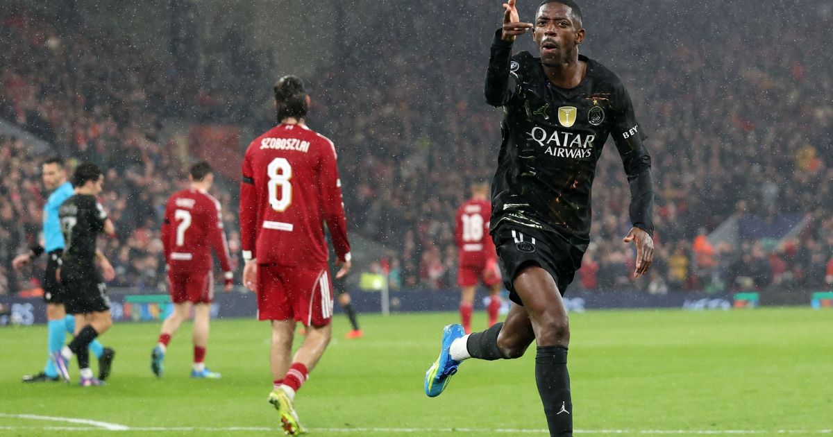 Veja gol de Dembélé que abriu o placar em Liverpool x PSG