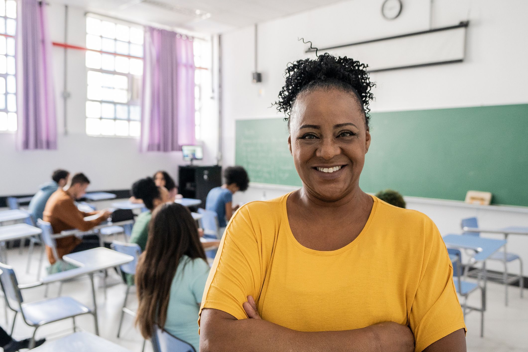 Portrait of a teacher in the classroom