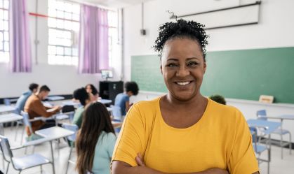 Portrait of a teacher in the classroom