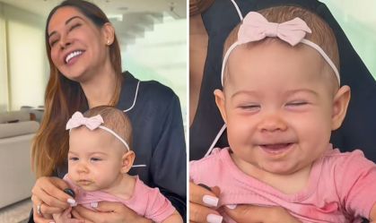 Maíra Cardi mostra introdução alimentar da filha