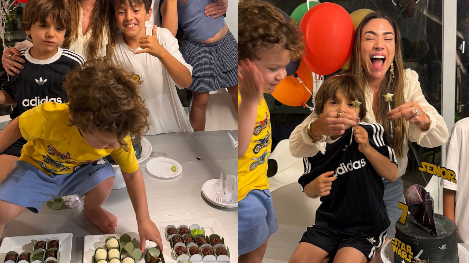 Benjamin, filho de Rebeca, roubou a atenção no parabéns de Senor, filho de Patrícia
