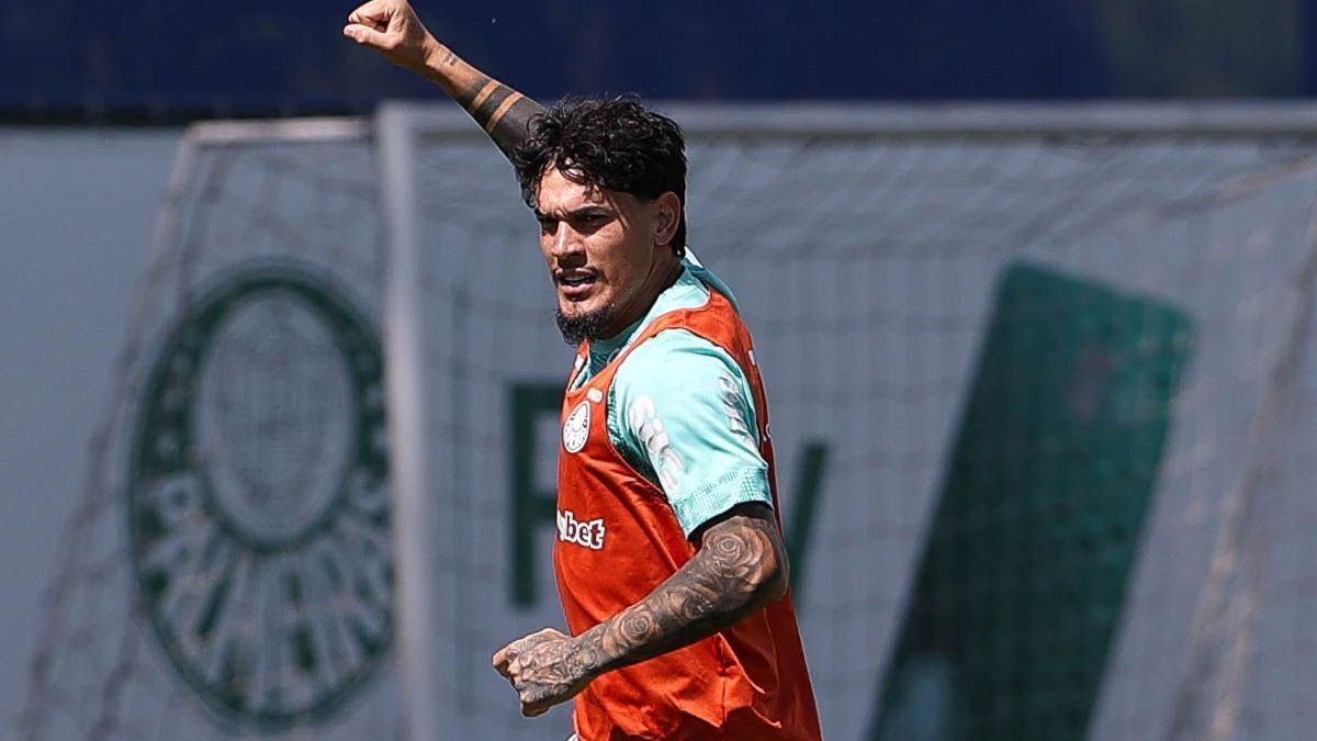 Gustavo Gómez em treino do Palmeiras