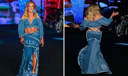 Helô Pinheiro no desfile da Blue Man no Rio Fashion Week