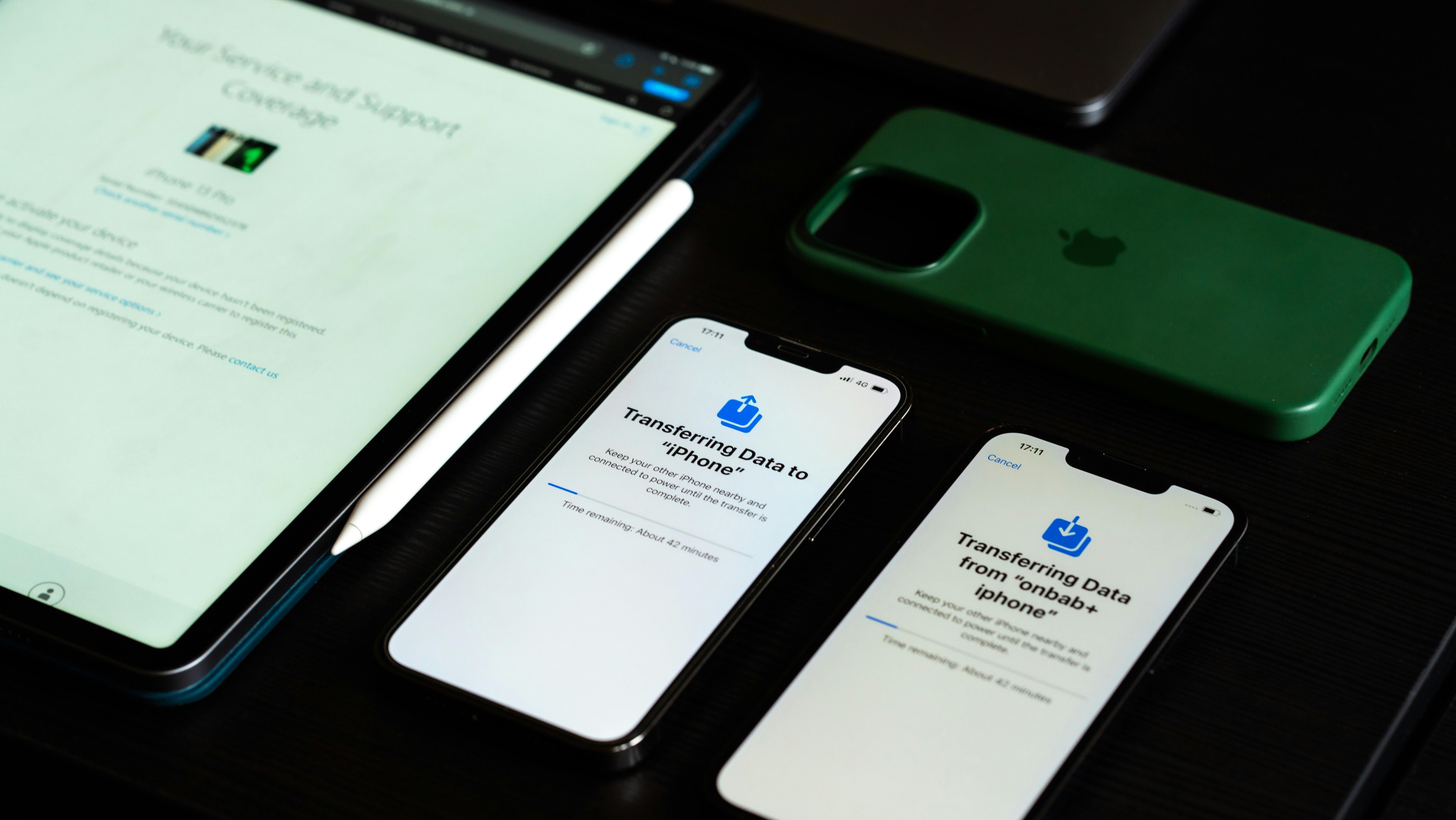 Transferência de dados entre aparelhos da Apple