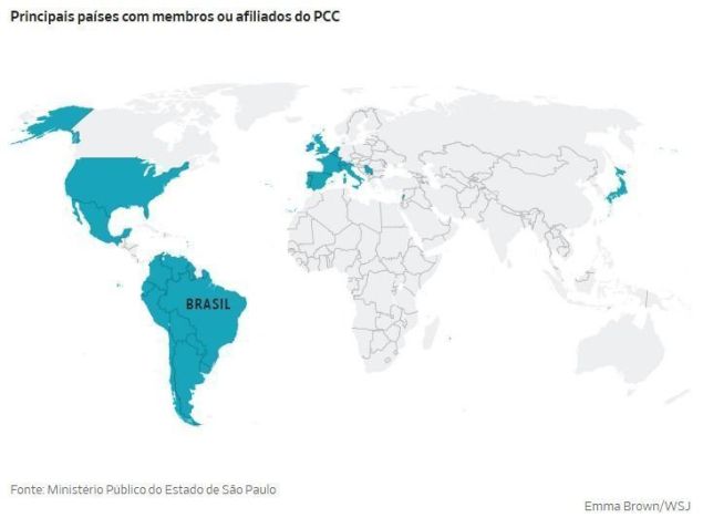 PCC tornou-se o maior grupo criminoso das Américas, operando em quase 30 países de todos os continentes • Reprodução