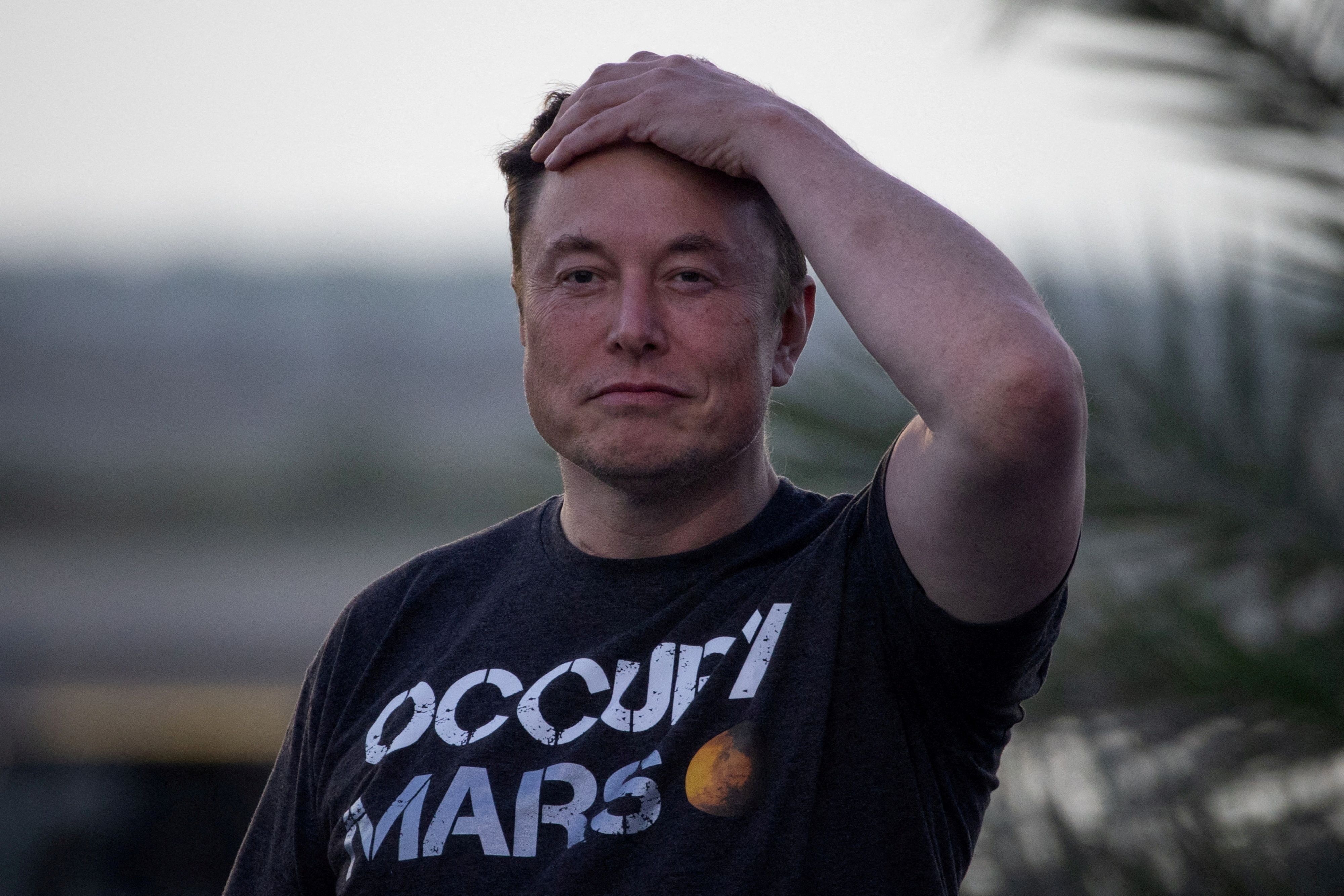 Elon Musk na base estelar da SpaceX em Brownsville, no estado norte-americano do Texas, EUA, em 25 de agosto de 2022