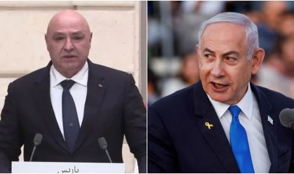 Joseph Aoun, presidente do Líbano, e Benjamin Netanyahu, primeiro-ministro de Israel
