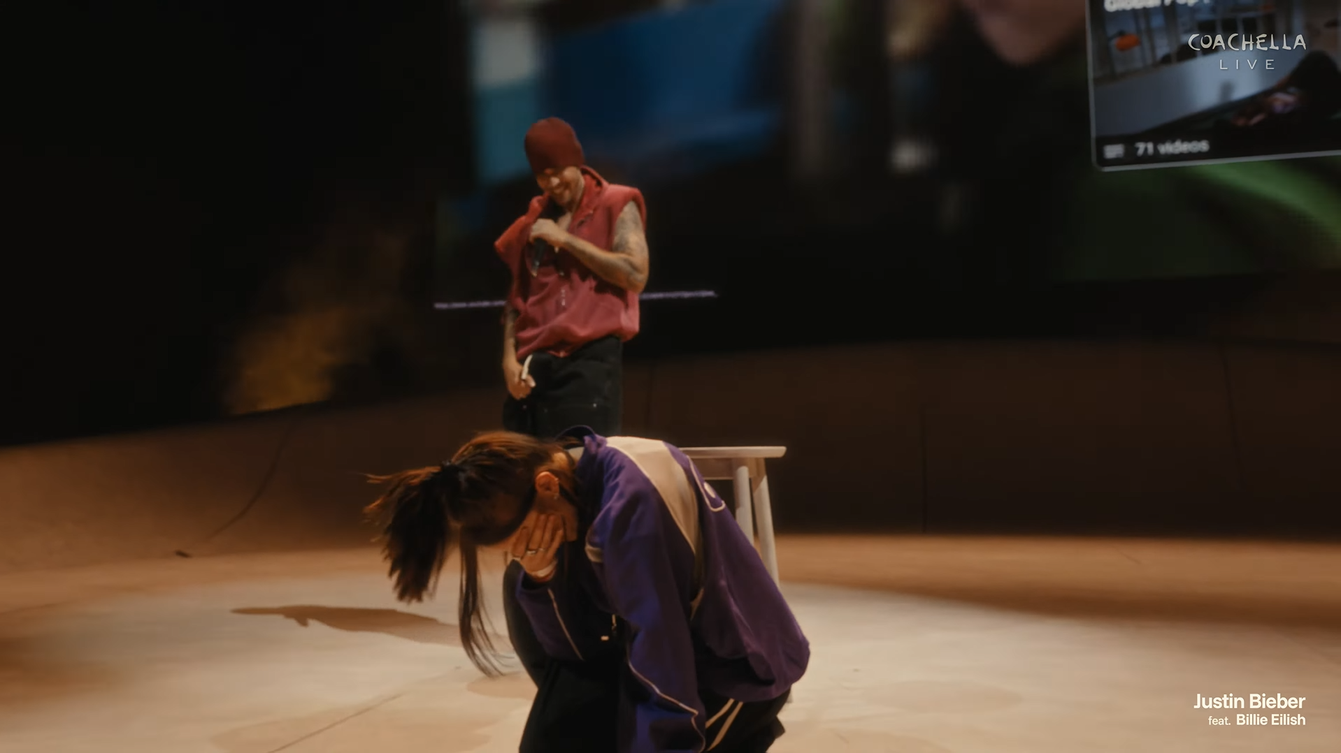 Billie Eilish subiu no palco de Justin Bieber no Coachella